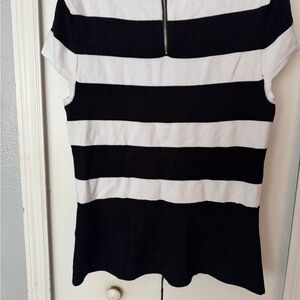 WHBM Black and White Striped Women's Top